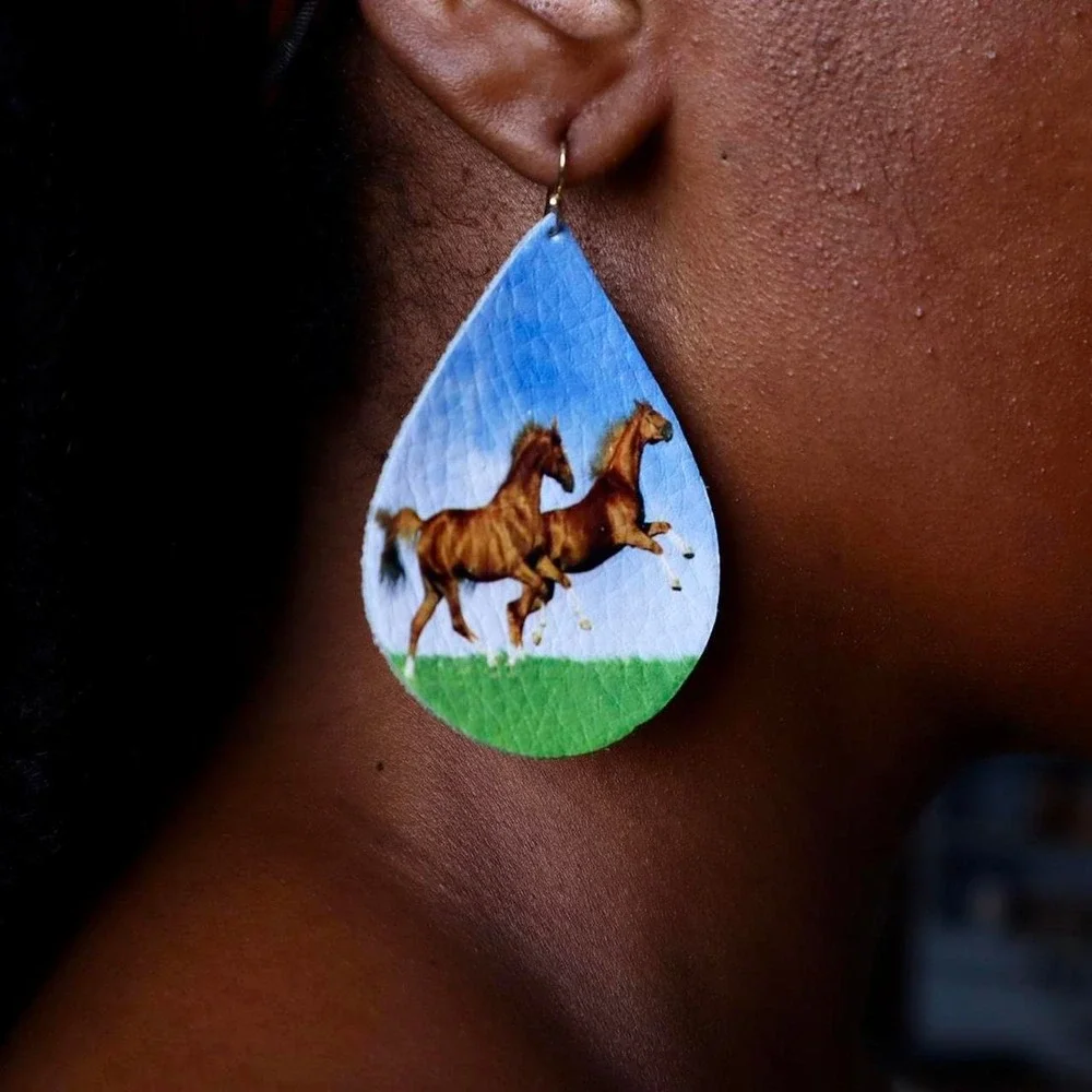 Western Earrings Horse Jewelry Boho Hippie Cottagecore